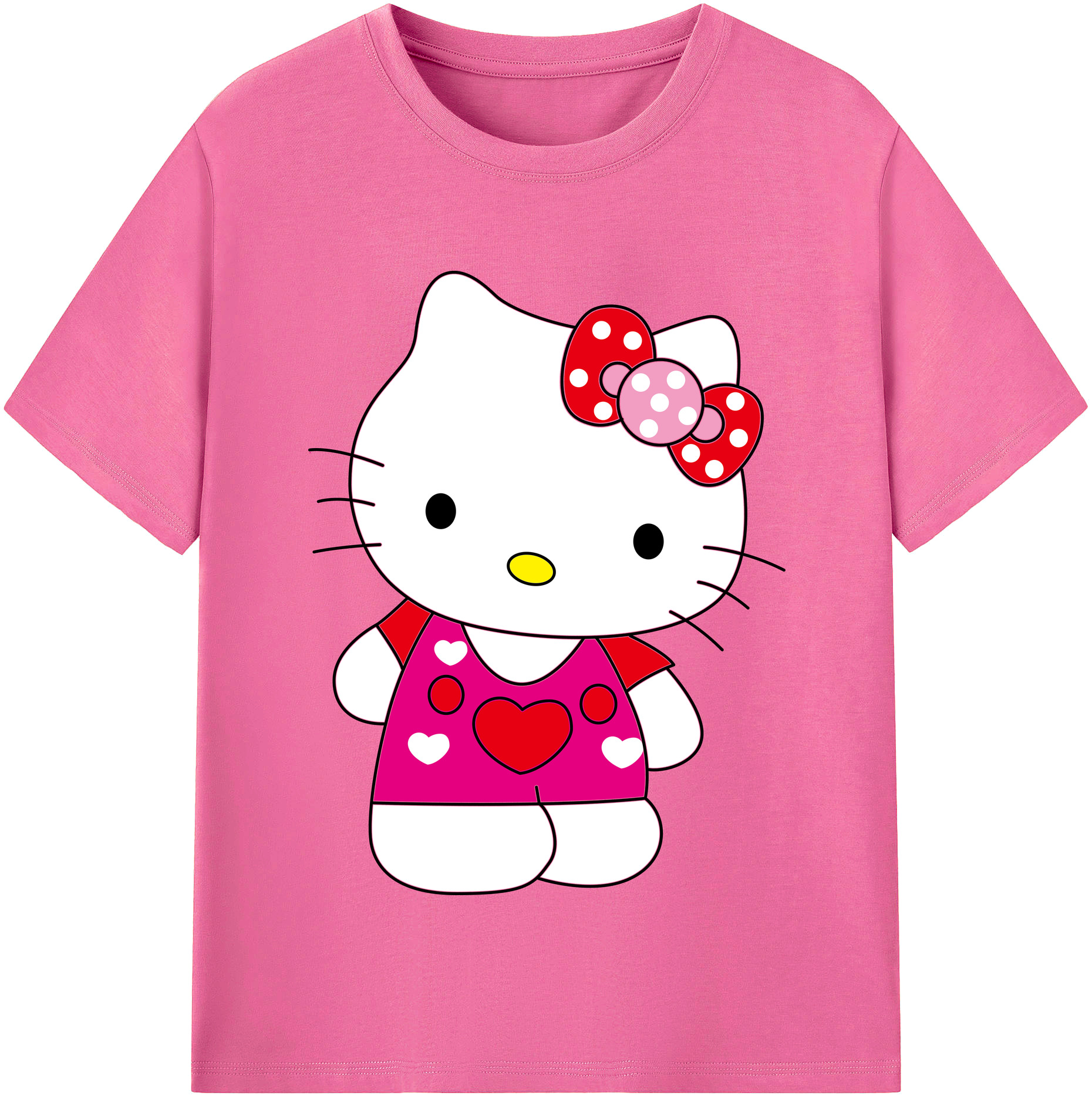 （画像用） Hello Kitty ハローキティ レディースカジュアルプリントTシャツ（綿100％）